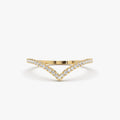 Gold Diamond Chevron Ring