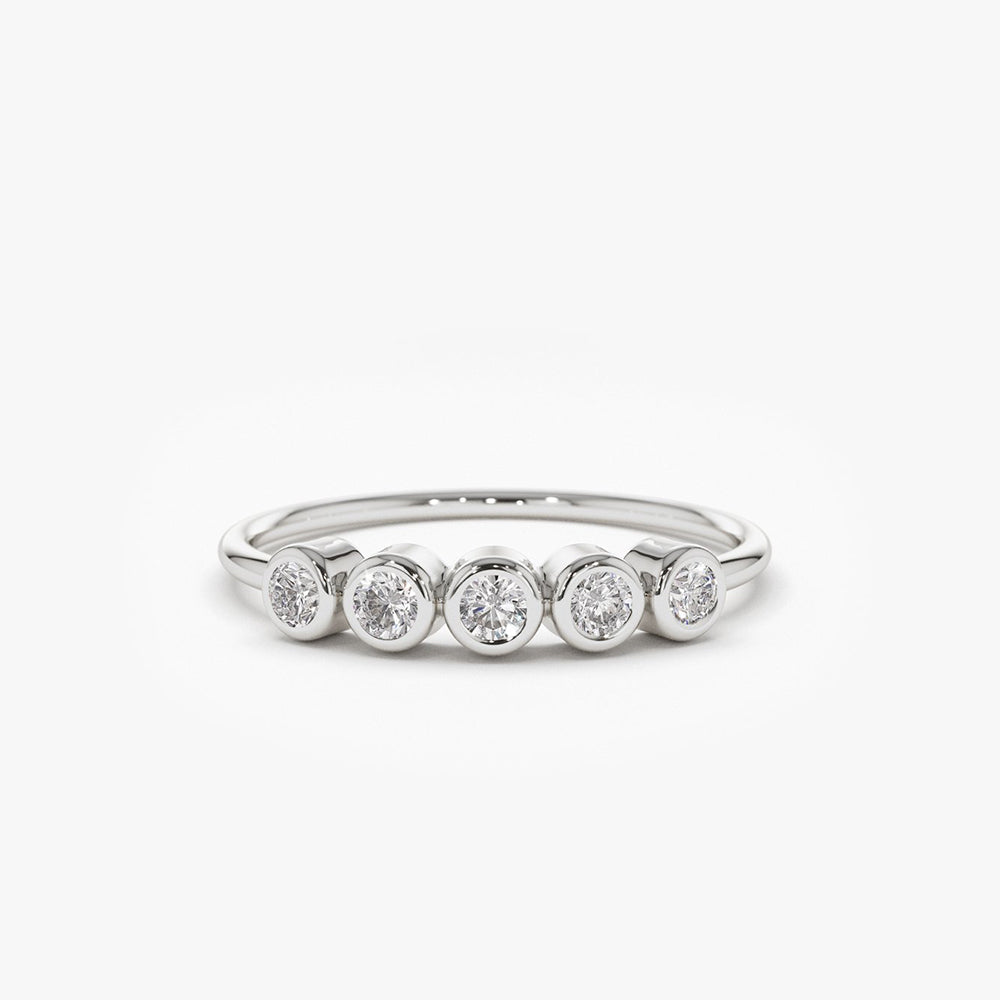Bezel Set Diamond Wedding Band