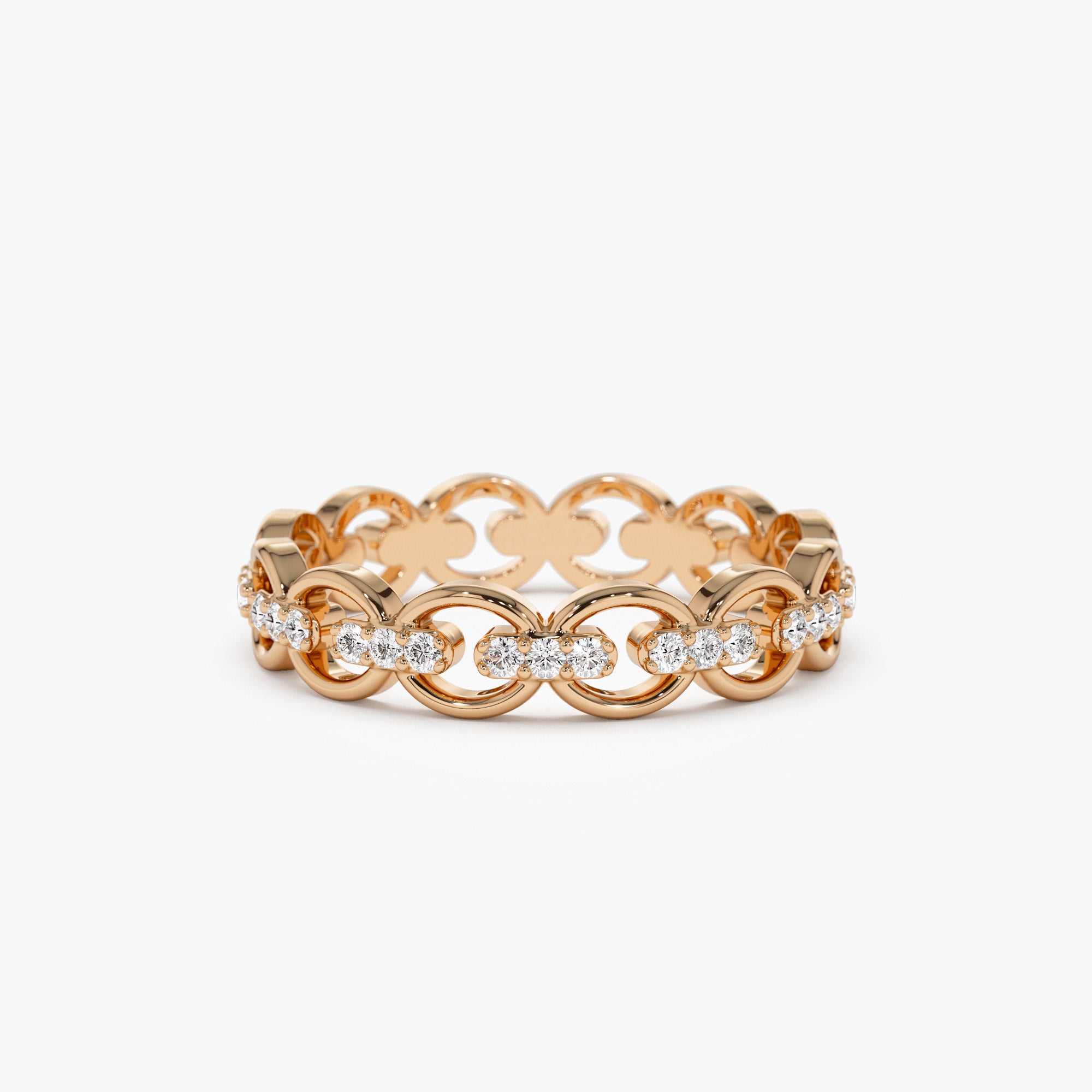 Full Eternity Diamond Link Ring