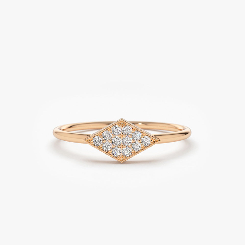 Diamond Shape Micro Pave Ring