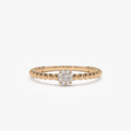 Beaded Floral Diamond Ring