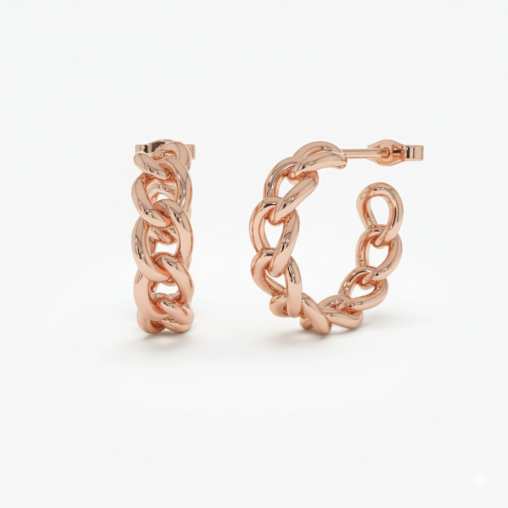 Chain Link Statement Hoop Earrings