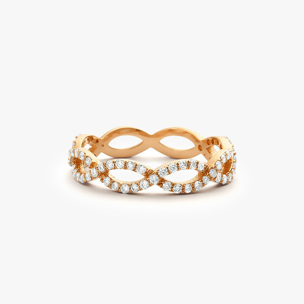 Micro Pave Set Diamond Infinity Ring