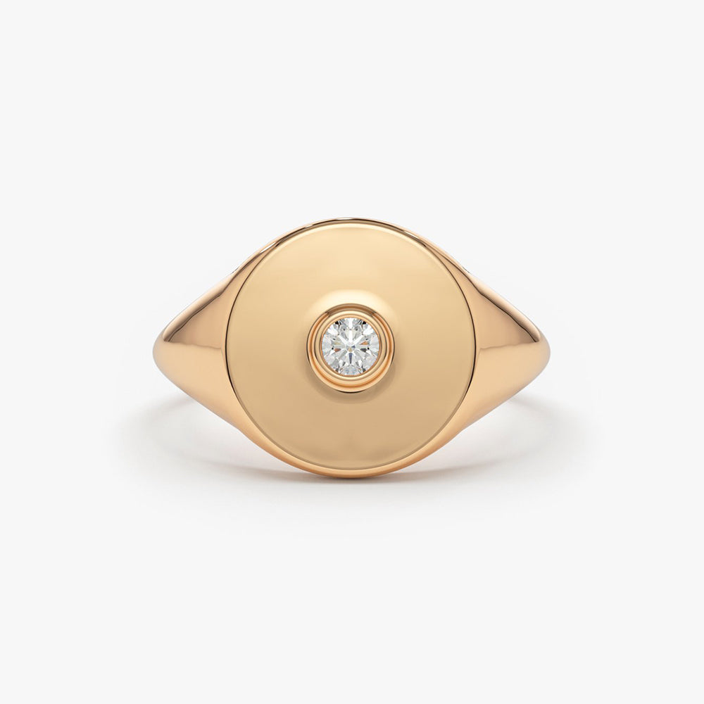 Diamond Pinky Signet Ring
