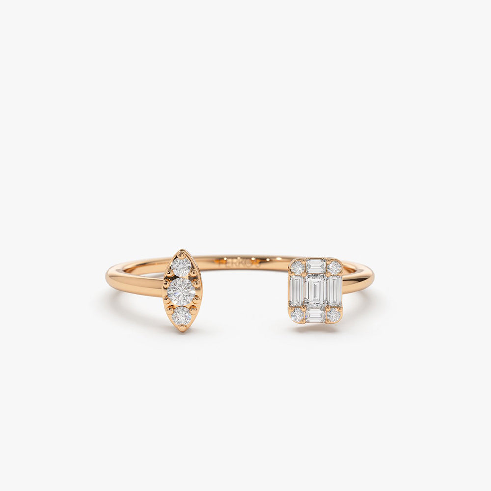 Diamond Baguette Cuff Ring