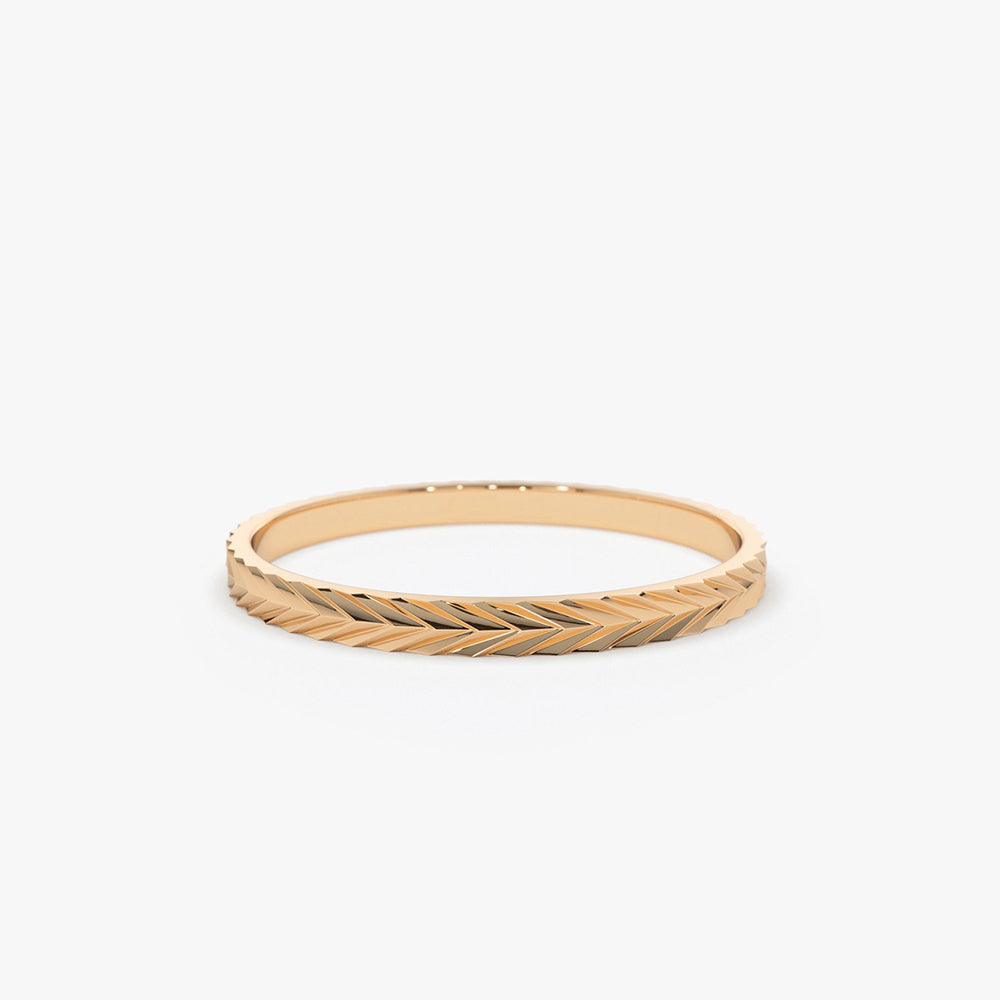 Chevron Herringbone Eternity Cut Ring