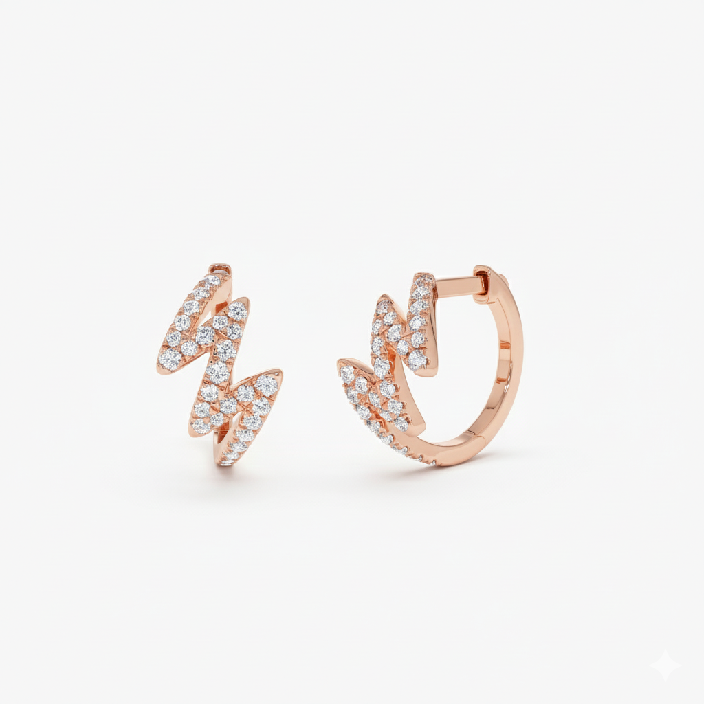 Modern Zigzag Wave Hoop Earrings