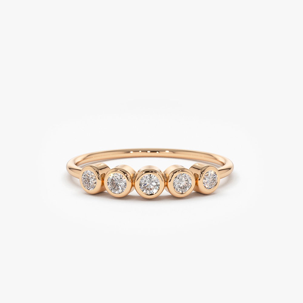 Bezel Set Diamond Wedding Band