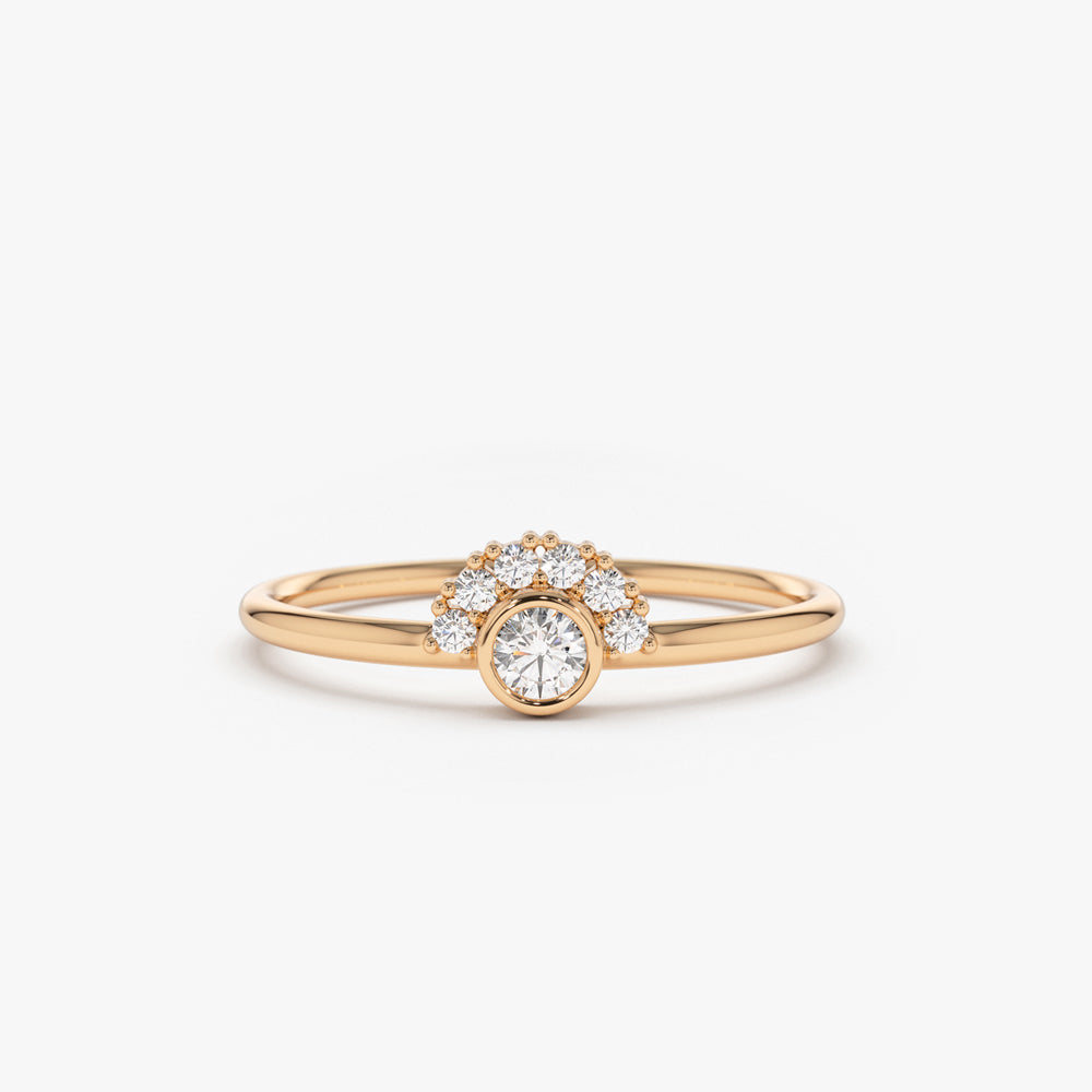 Half Halo Diamond Ring