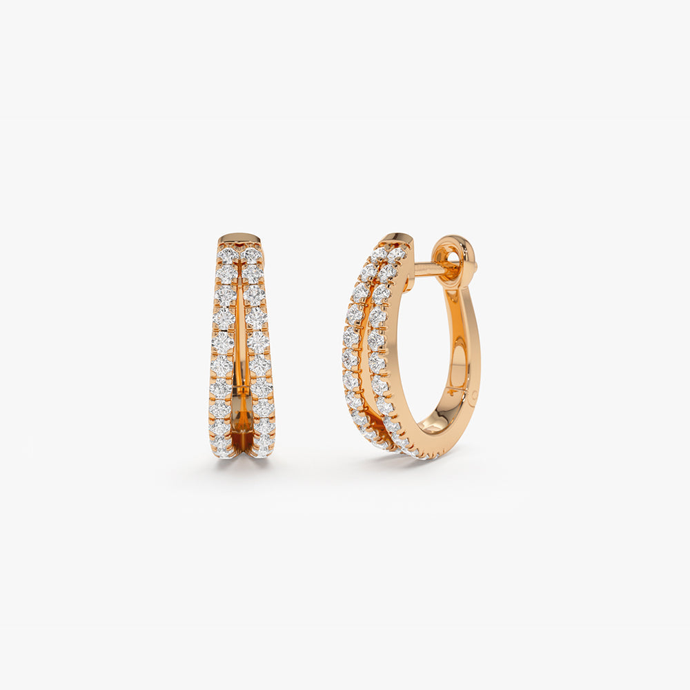 Double Hoop Diamond Earrings