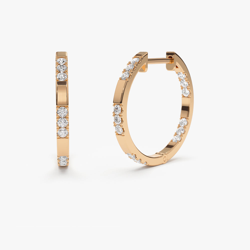Inside out Diamond Hoop Earrings