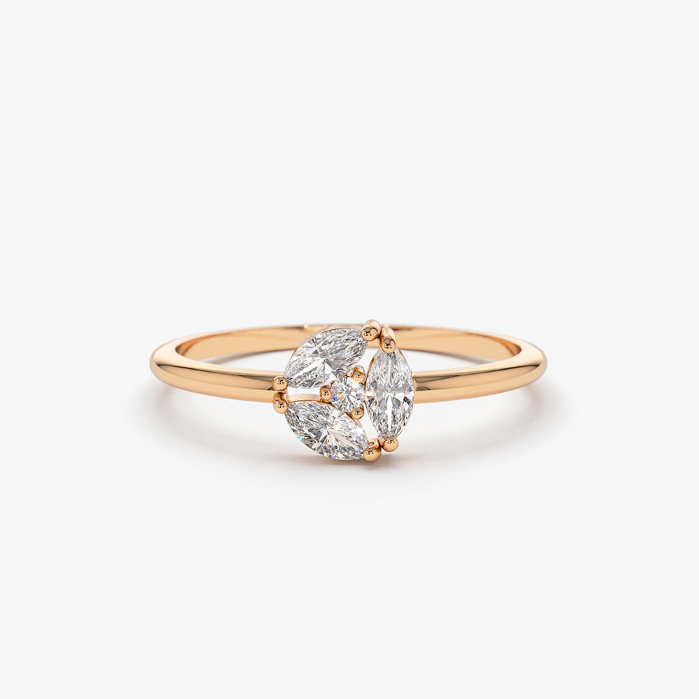 Marquise Diamond Cluster Ring