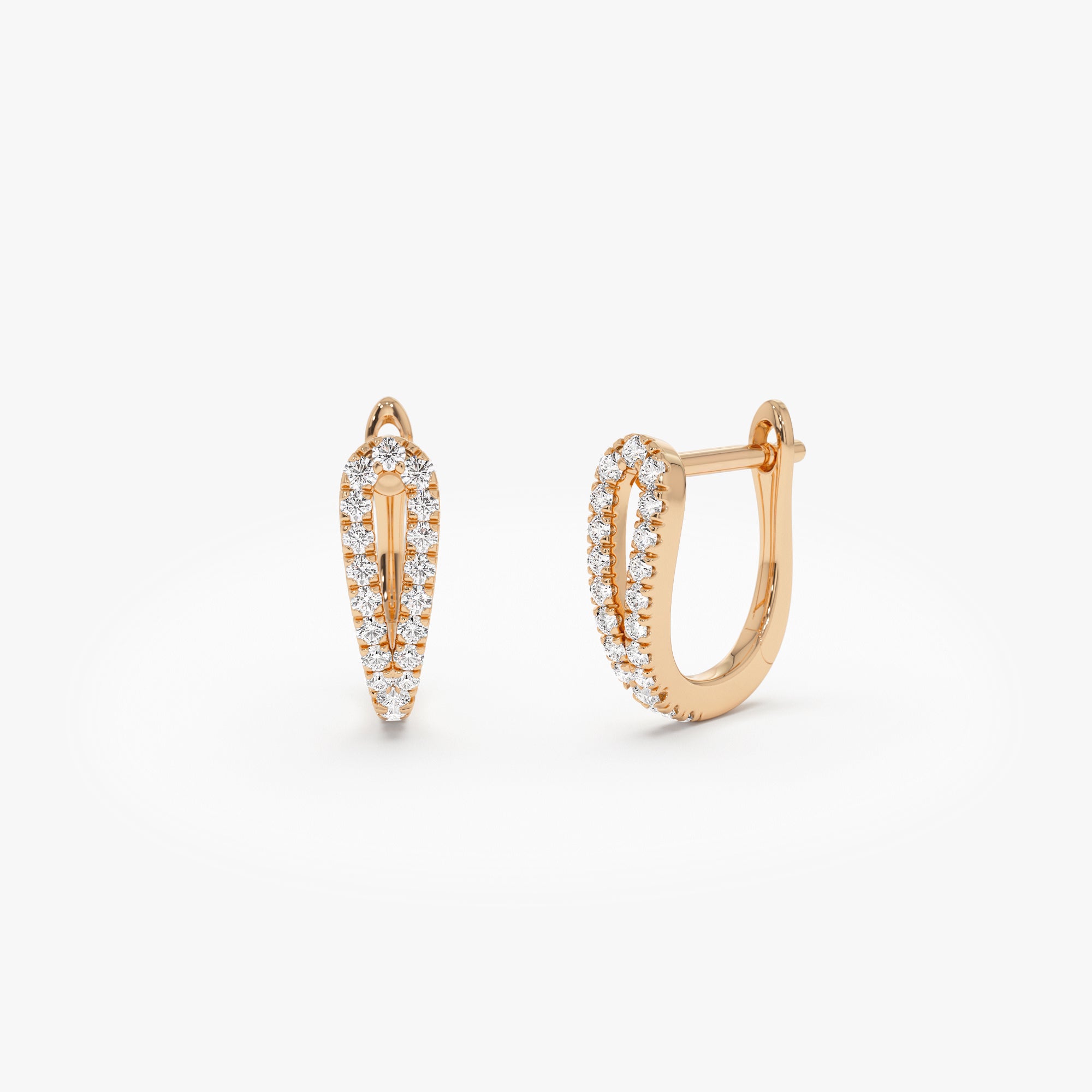 Double Mini Diamond Hoop Earrings