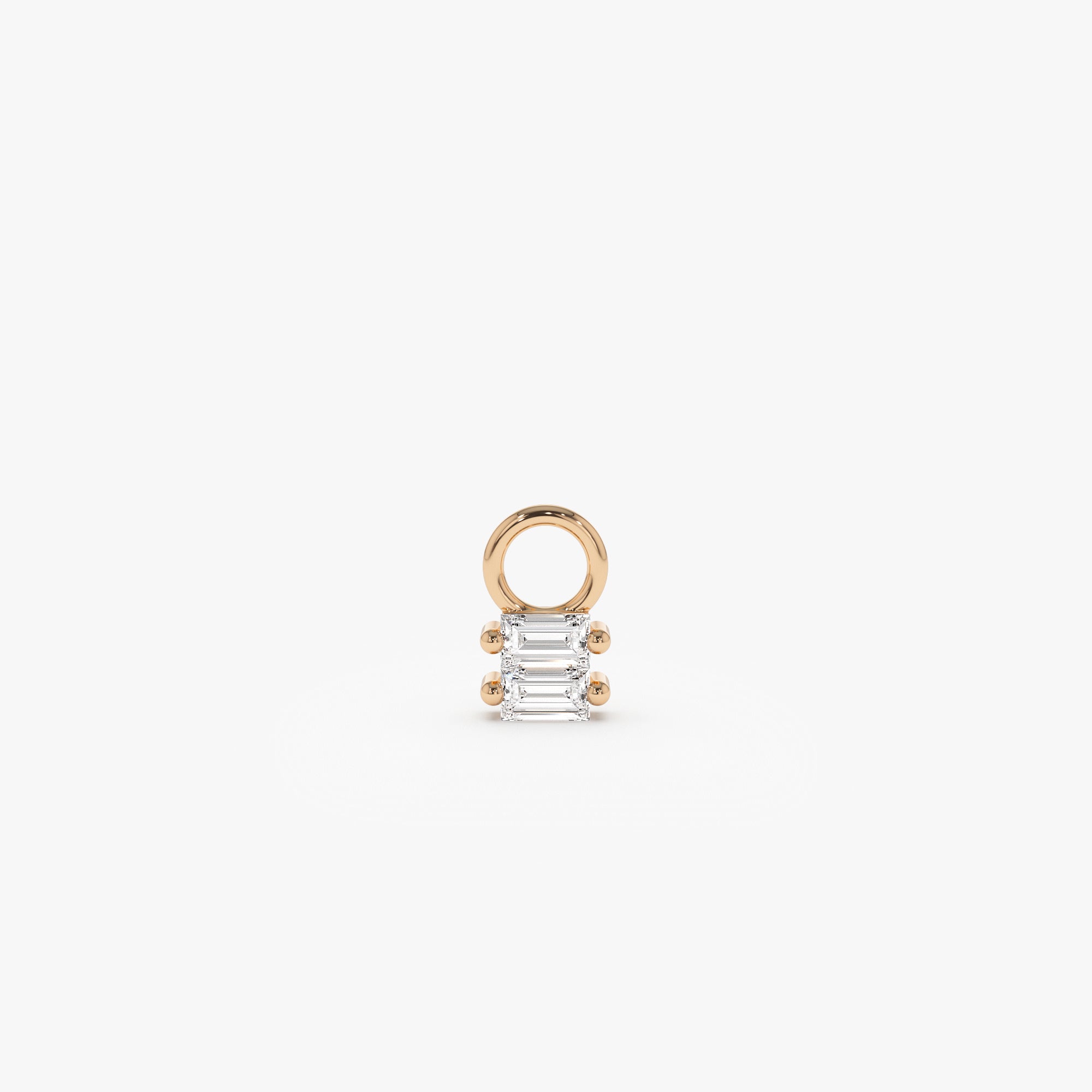 Double Baguette Hoop Charm