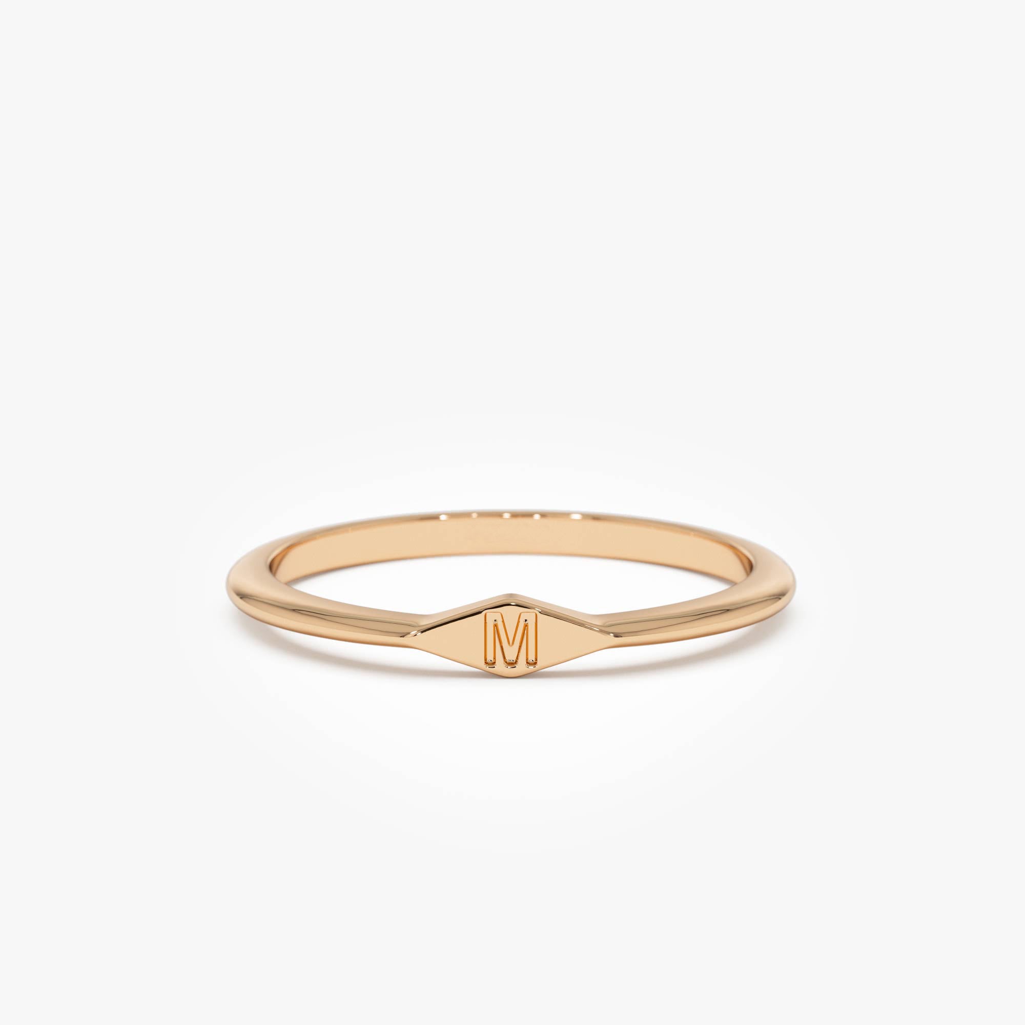 Diamond Shape Initial Ring