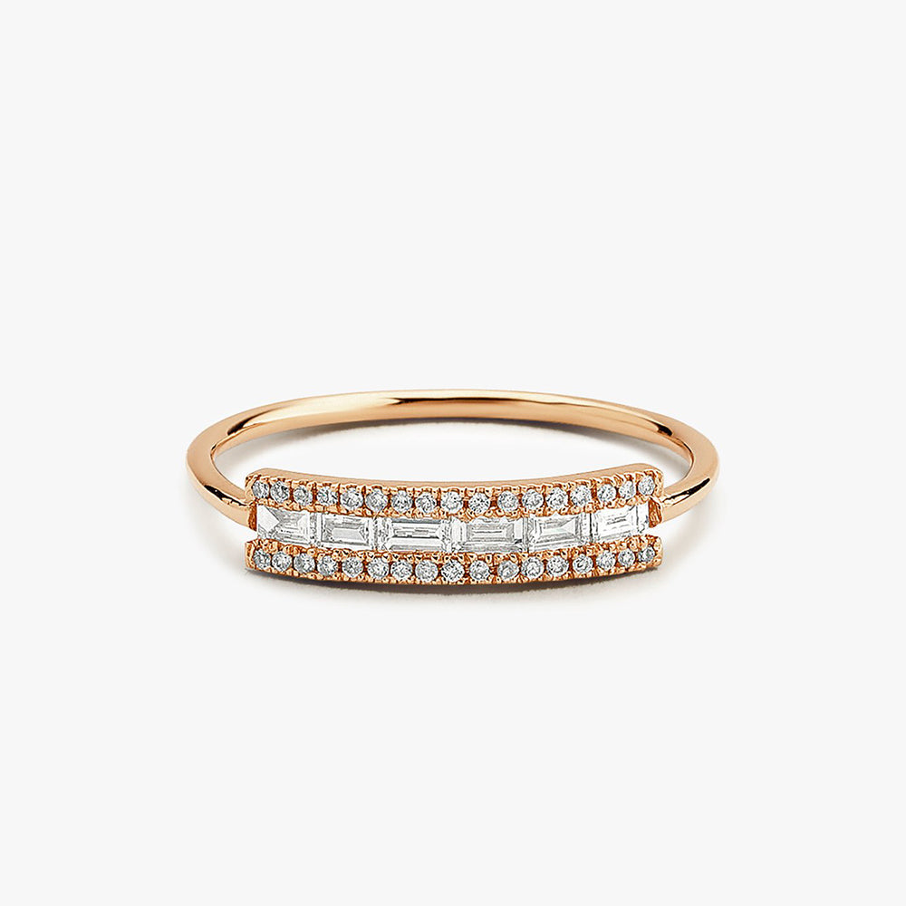 Horizontal Baguette Diamond Ring