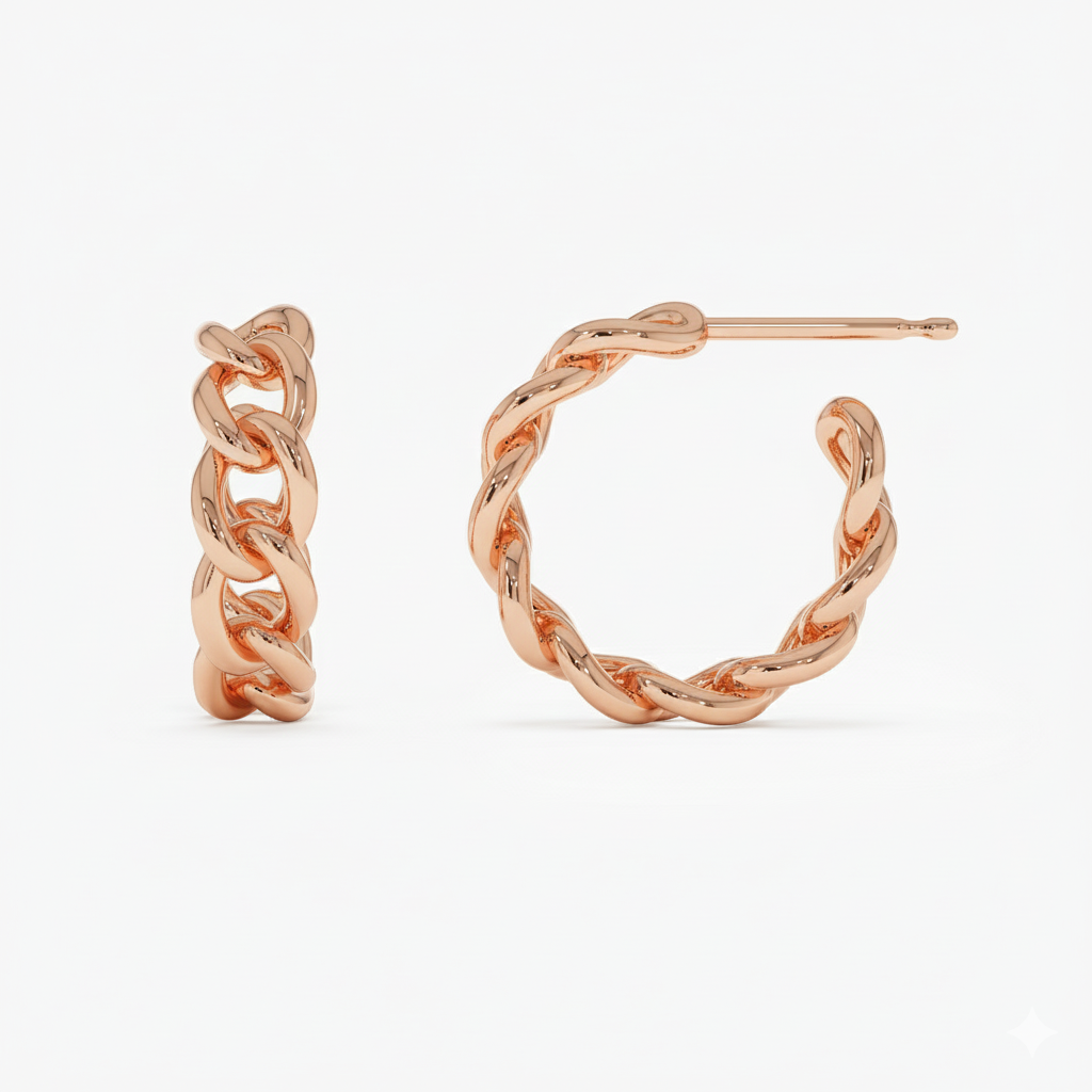 Chain Link Statement Hoop Earrings