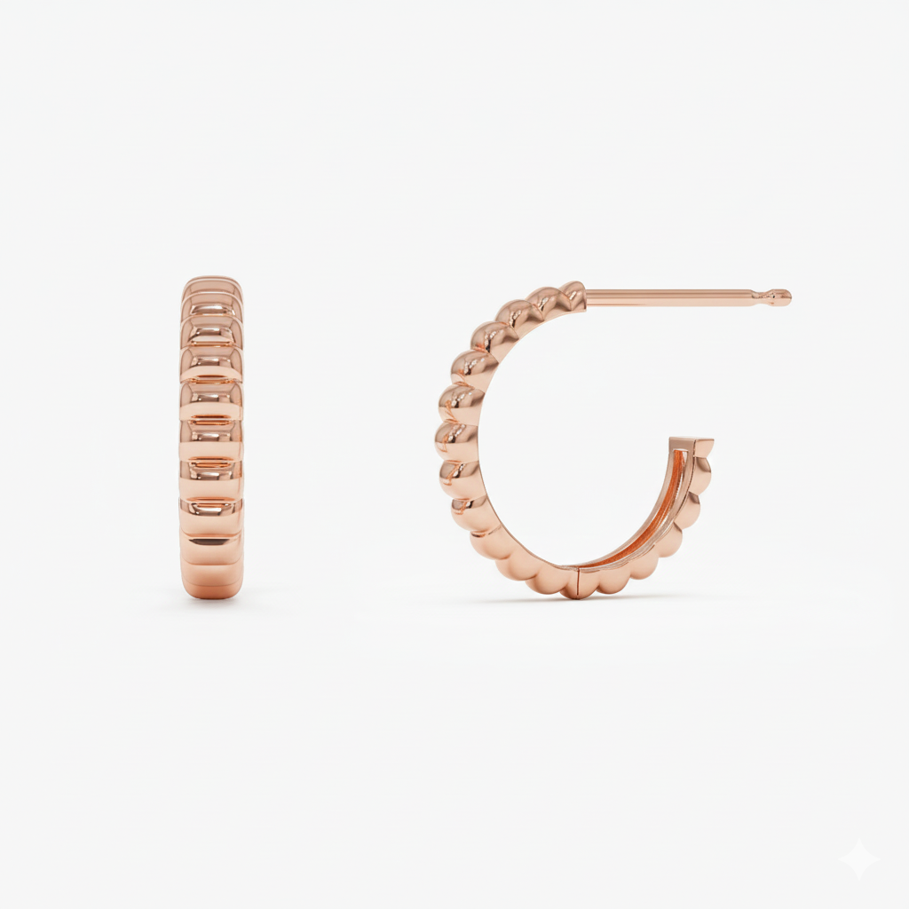 Bubble C Hoop Earrings