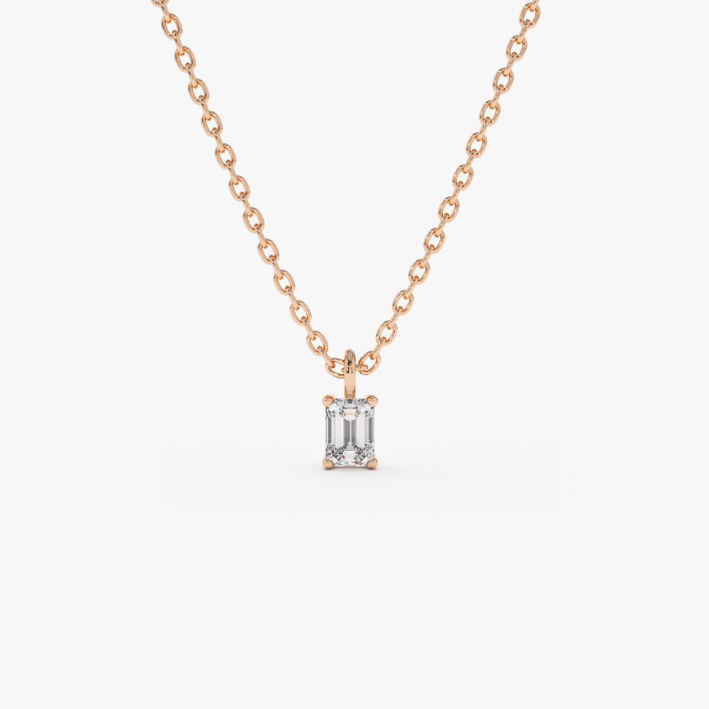 Emerald Cut Diamond Solitaire