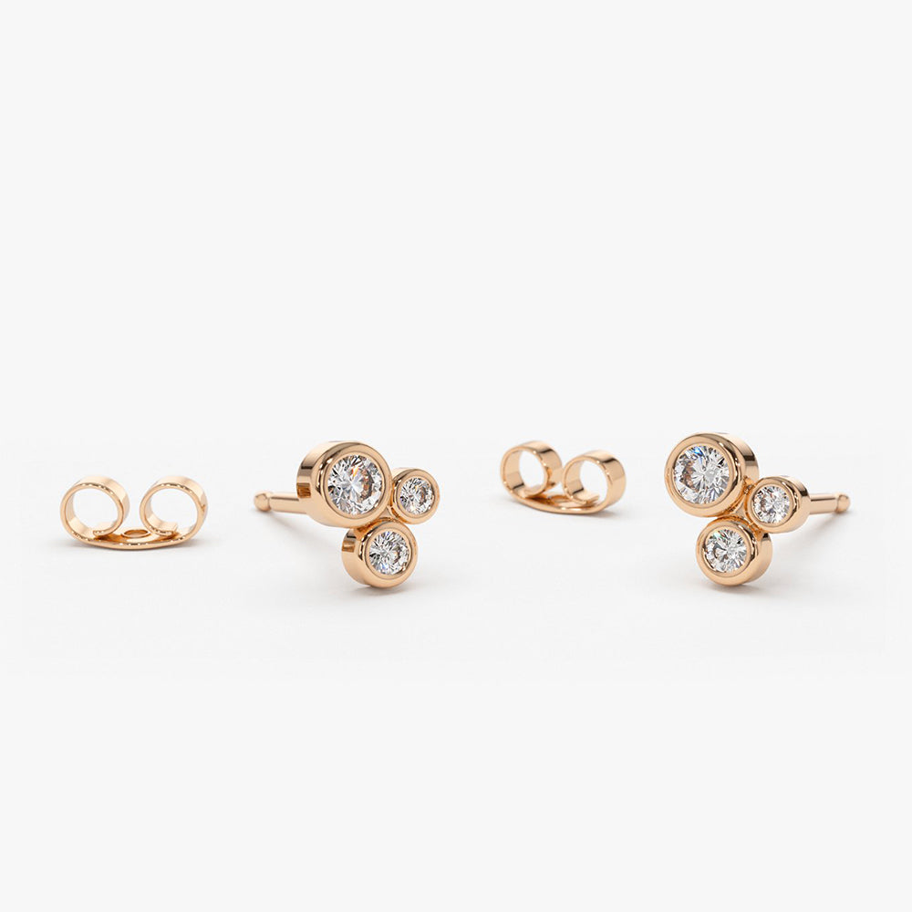 Graduated Diamond Stud Earrings