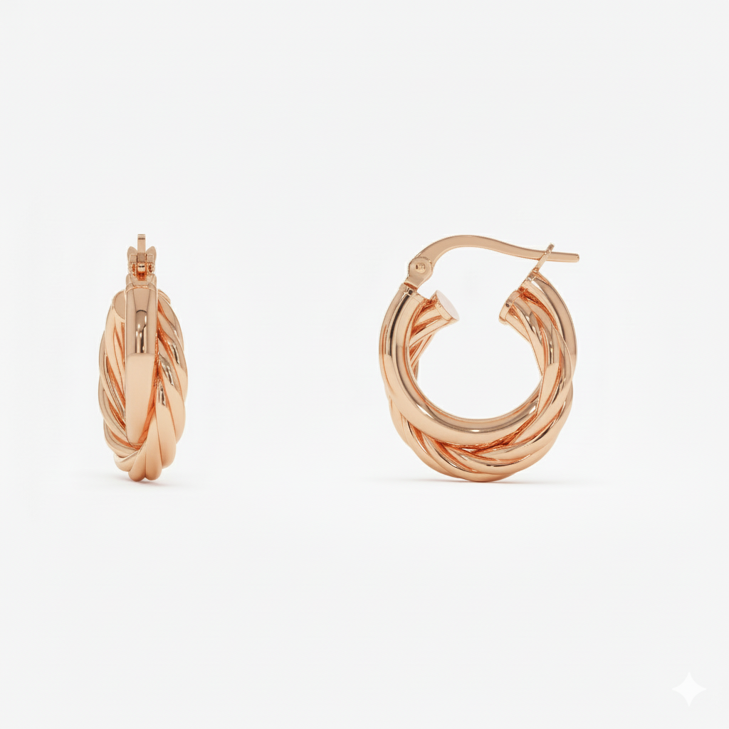 Yellow and White Twisted Hoops