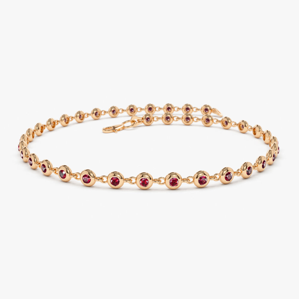 Bezel Set Ruby Tennis Bracelet