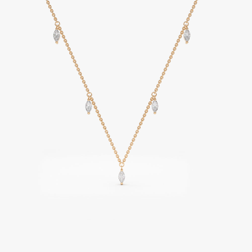 Marquise Diamond Dangling Necklace