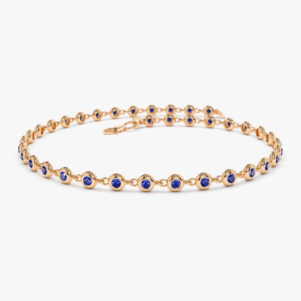 Bezel Set Sapphire Tennis Bracelet