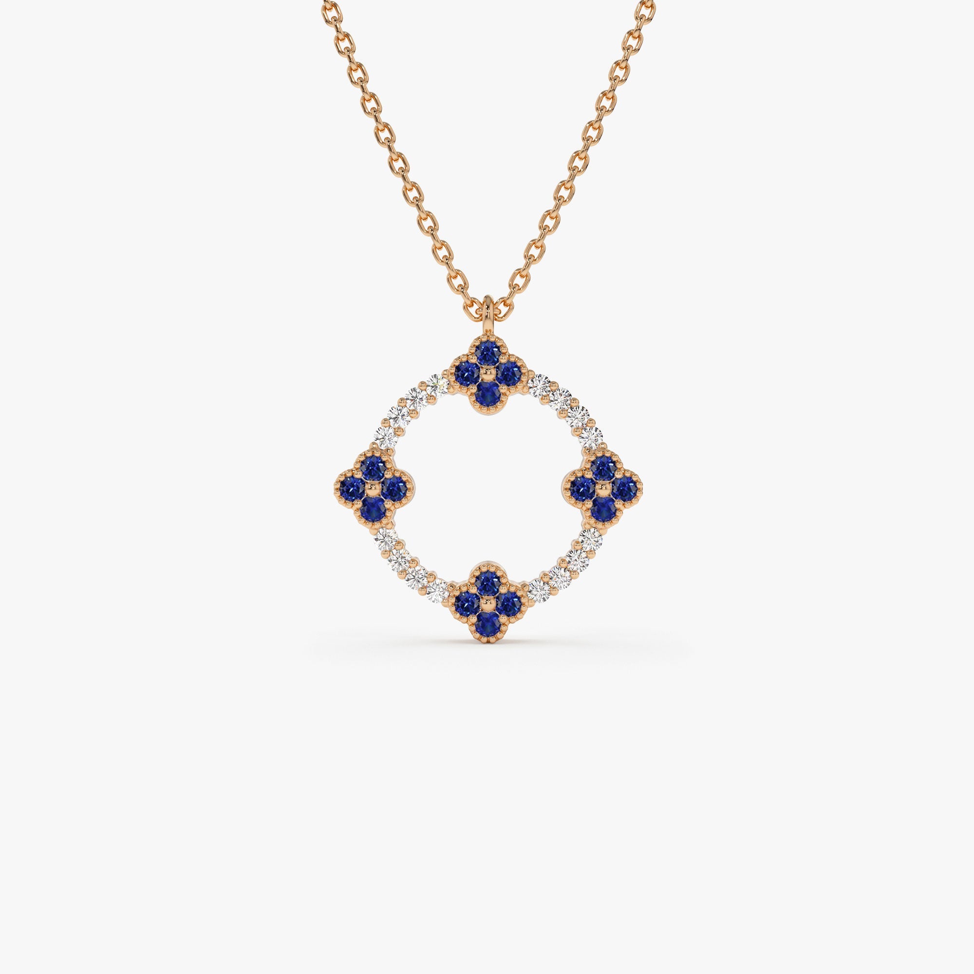 Sapphire Clover Necklace