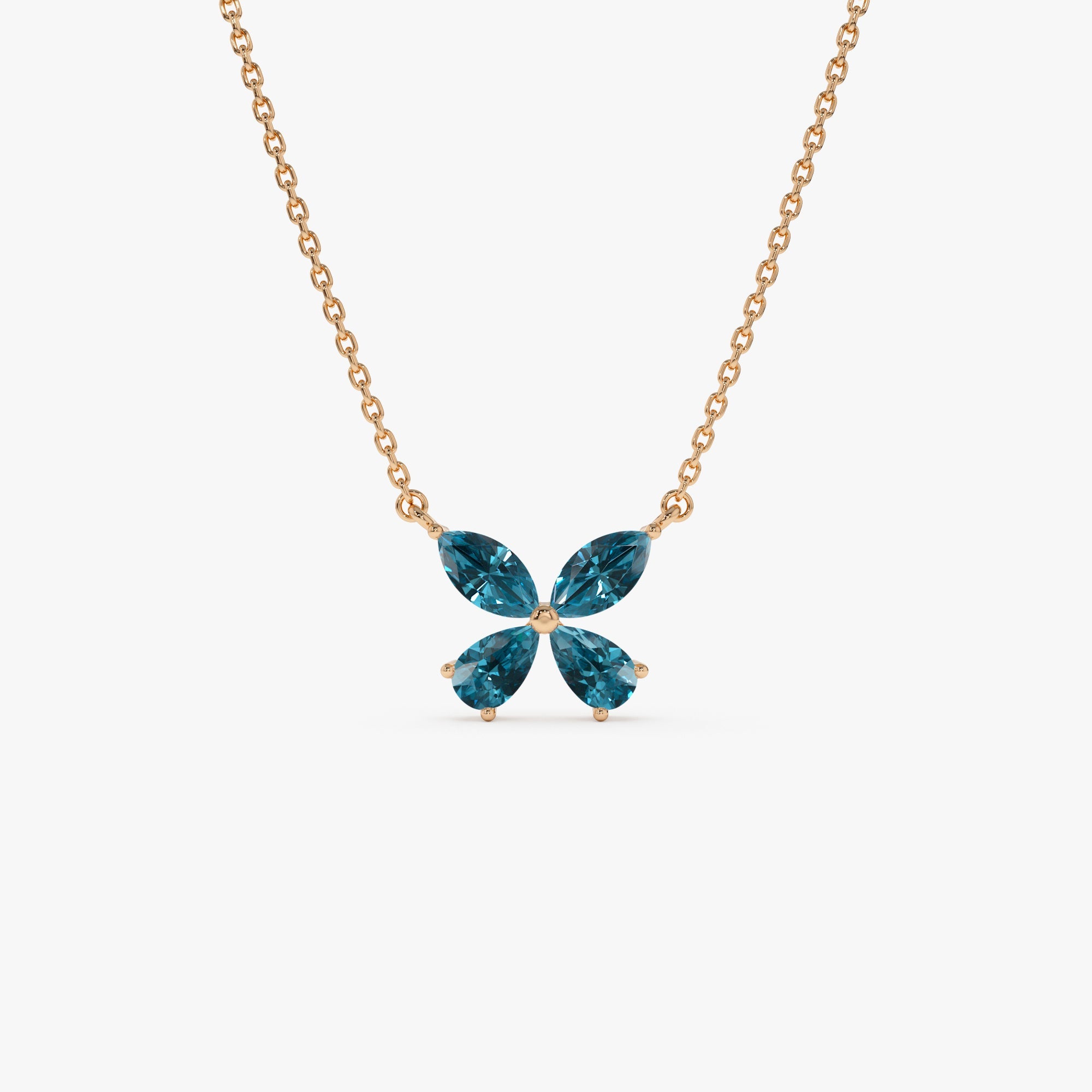 London Blue Topaz Butterfly Necklace
