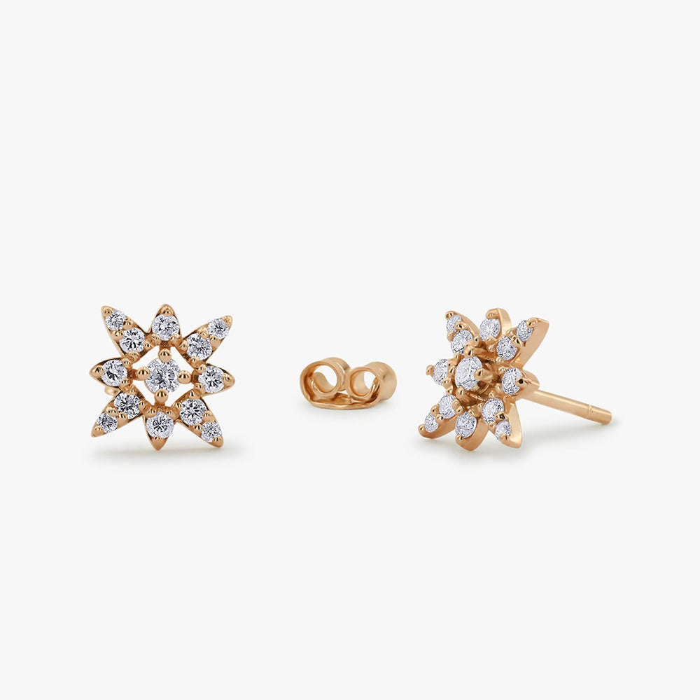 Compass Star Diamond Earrings