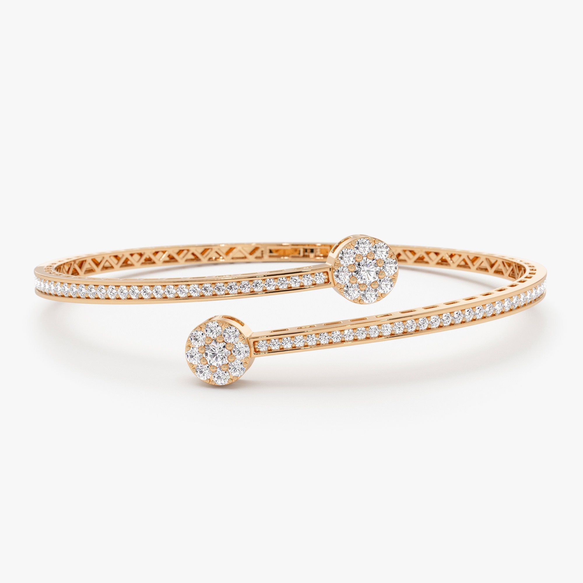 Cross Over Diamond Bangle Bracelet
