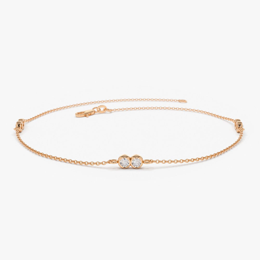 Double Diamond Station Bracelet