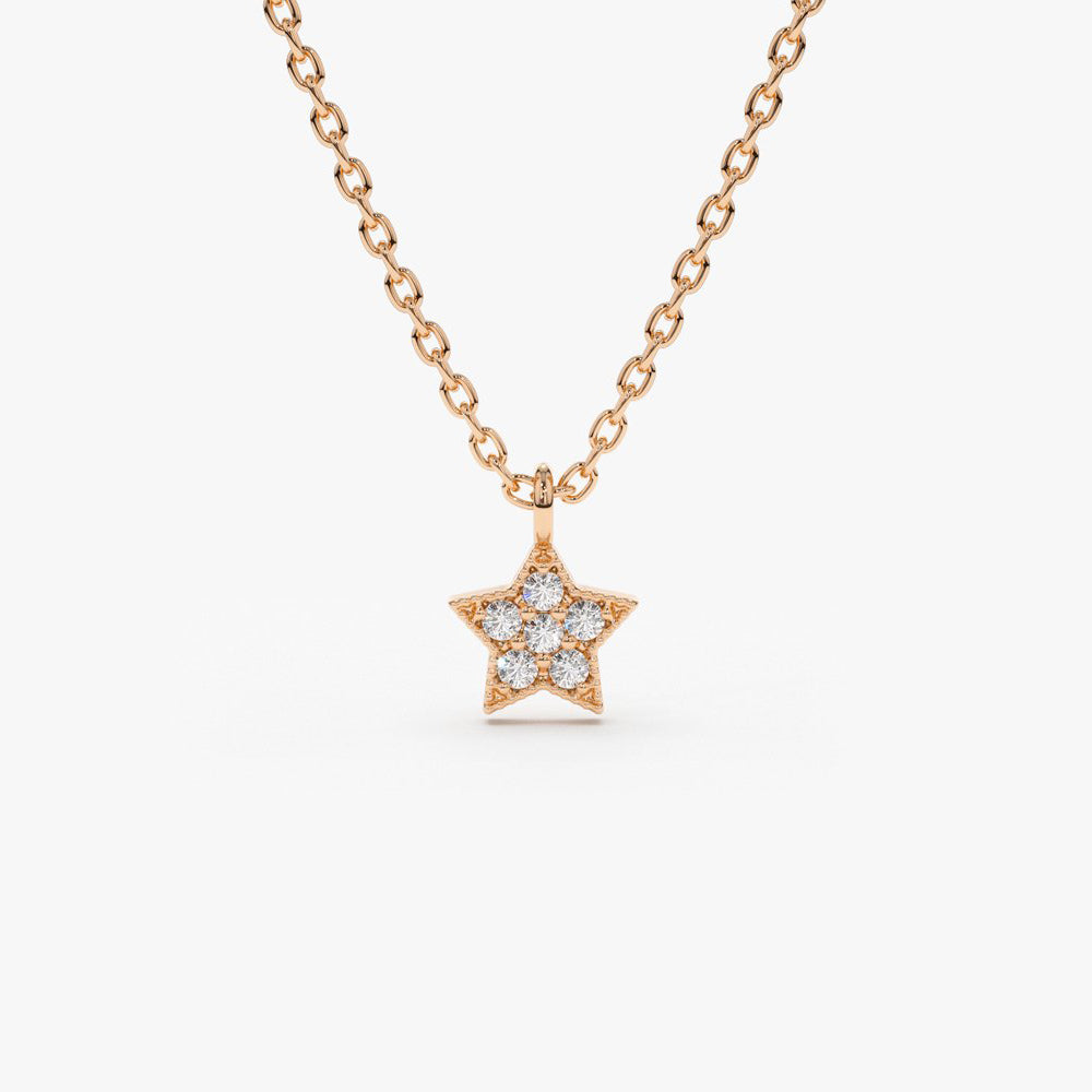 Diamond Star Charm Necklace