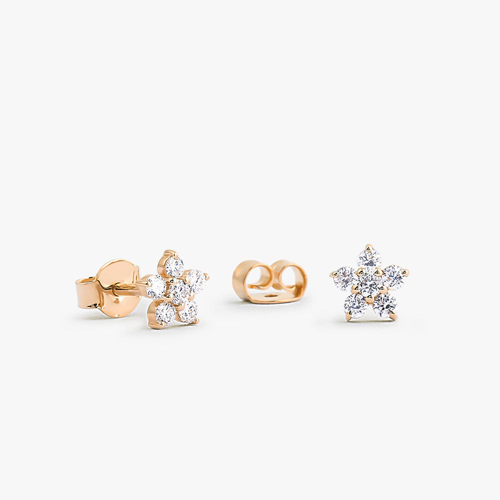 Diamond Flower Earrings