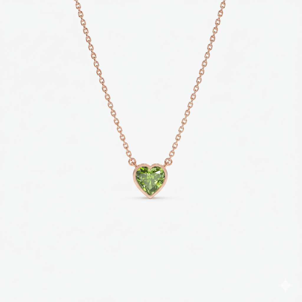 Heart Shaped Peridot Layering Necklace