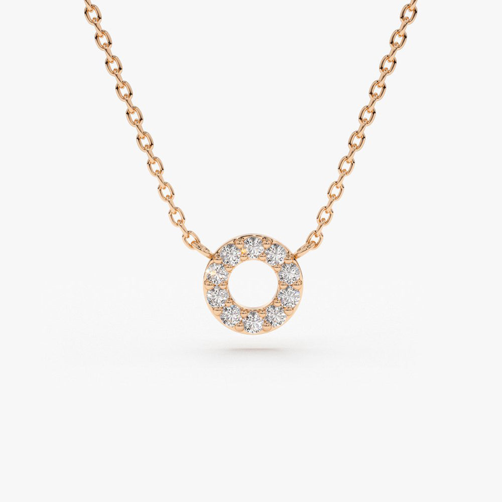 Mini Diamond Circle Necklace