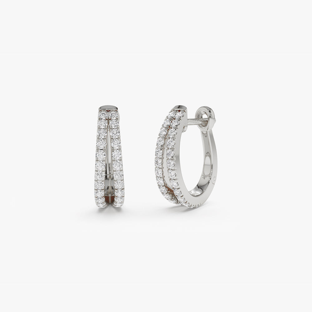 Double Hoop Diamond Earrings