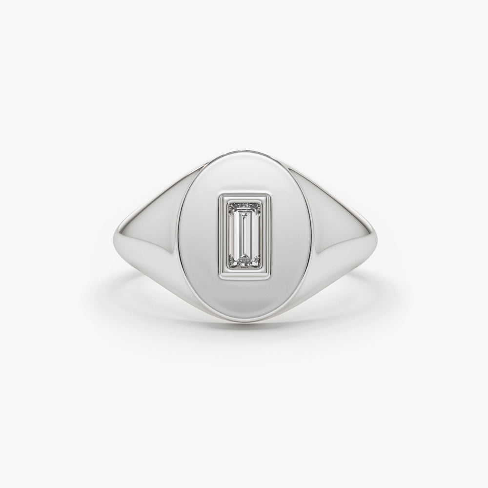 Baguette Diamond Signet Ring