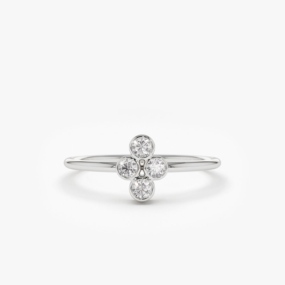 Bezel Setting Quad Diamond Ring