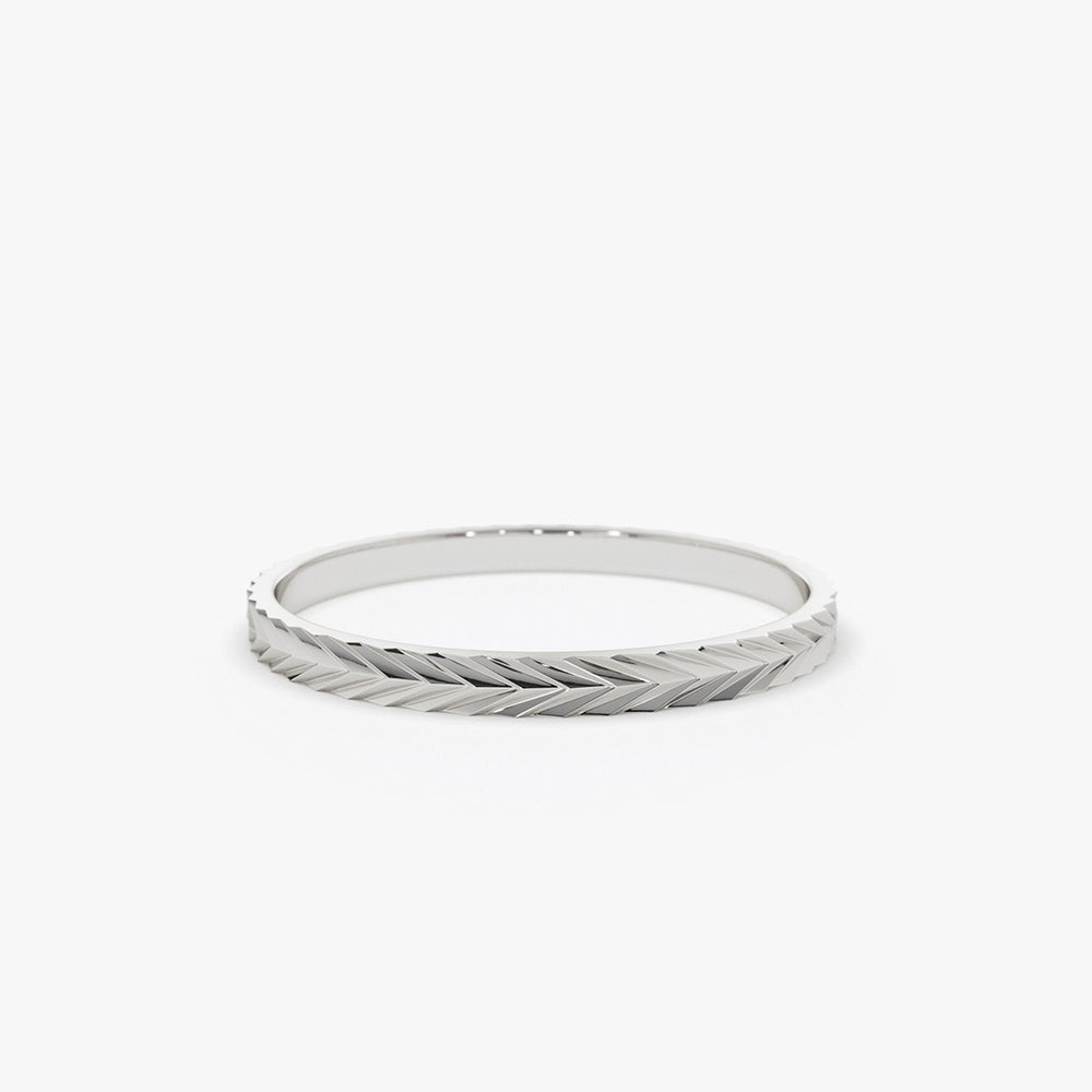 Chevron Herringbone Eternity Cut Ring