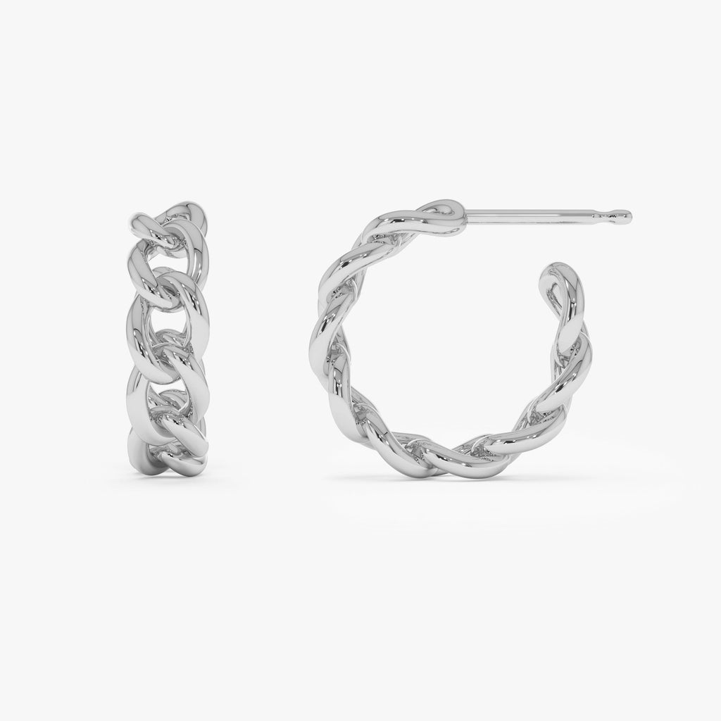 Chain Link Statement Hoop Earrings