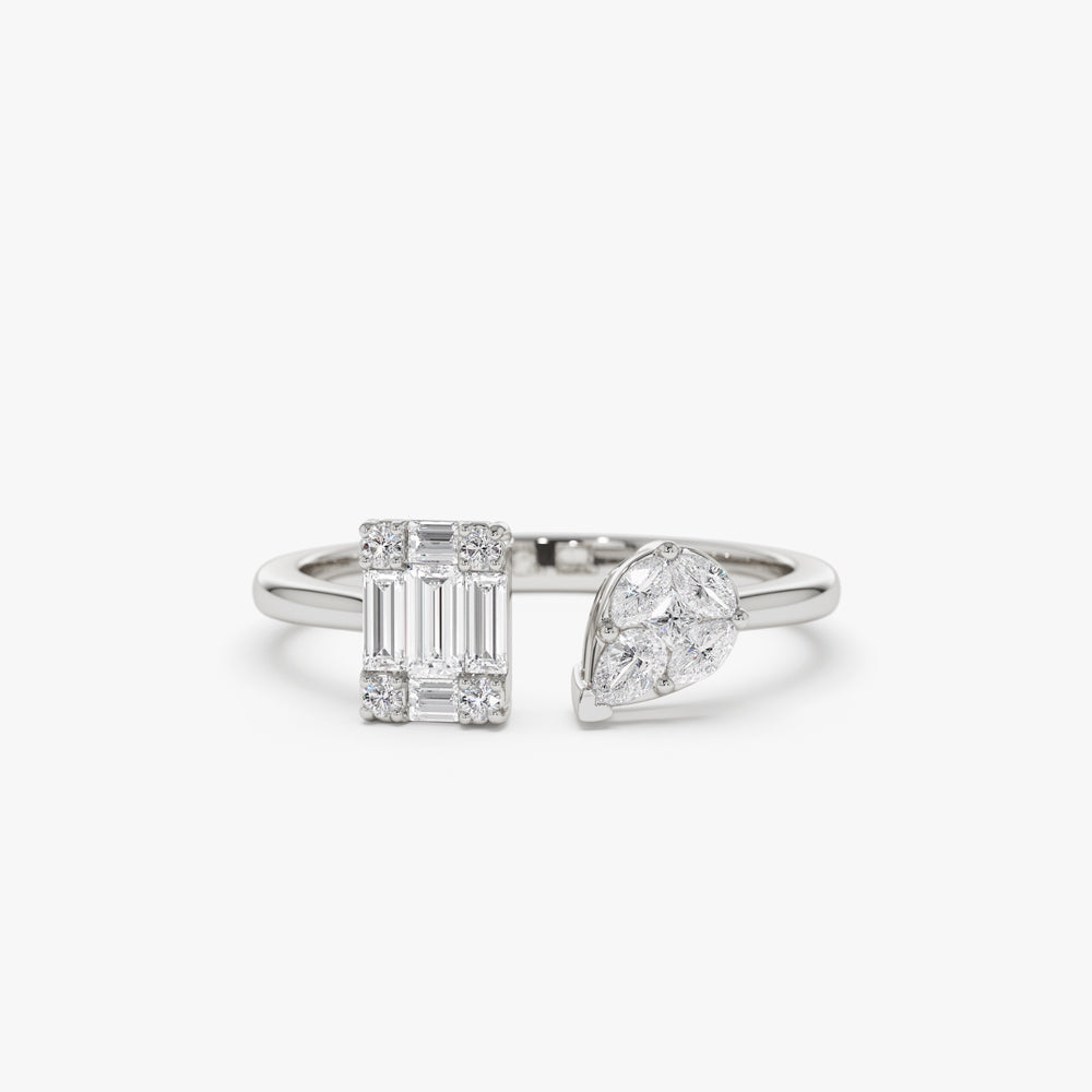 Illusion Setting Diamond Toi et Moi Ring