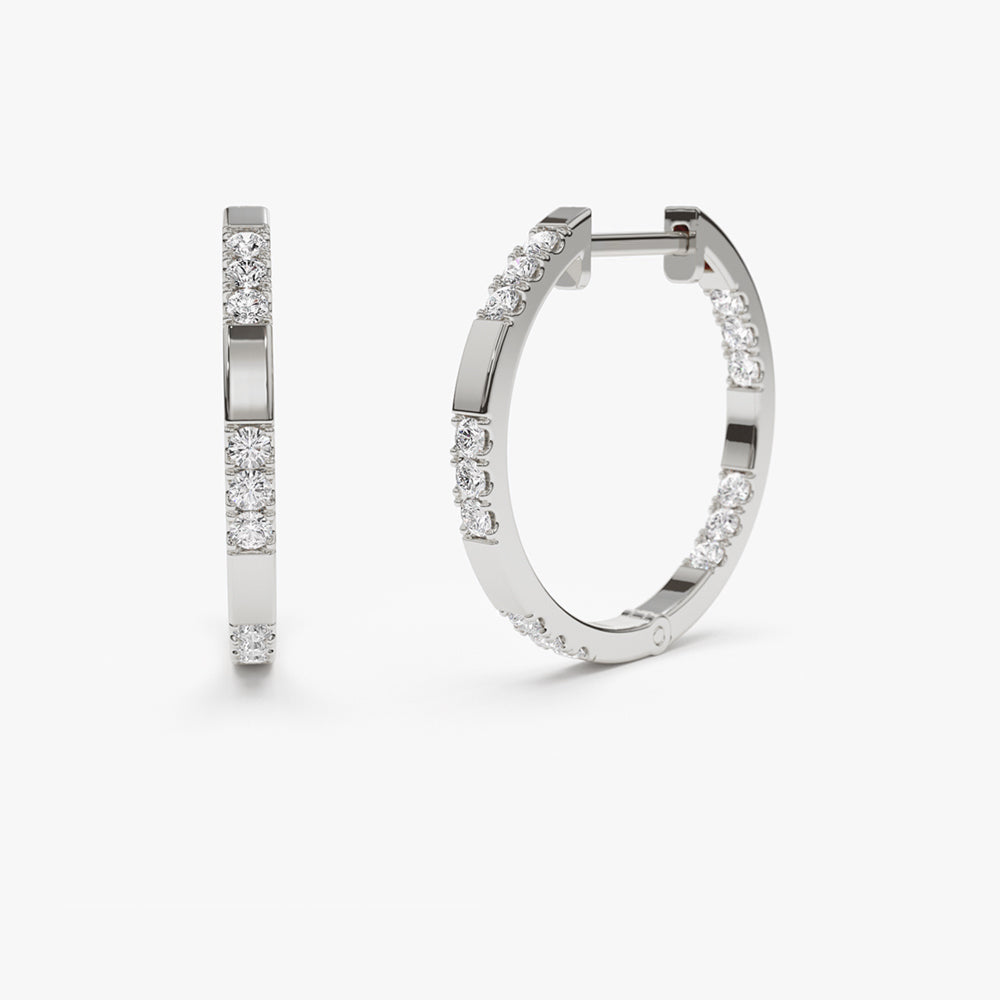 Inside out Diamond Hoop Earrings