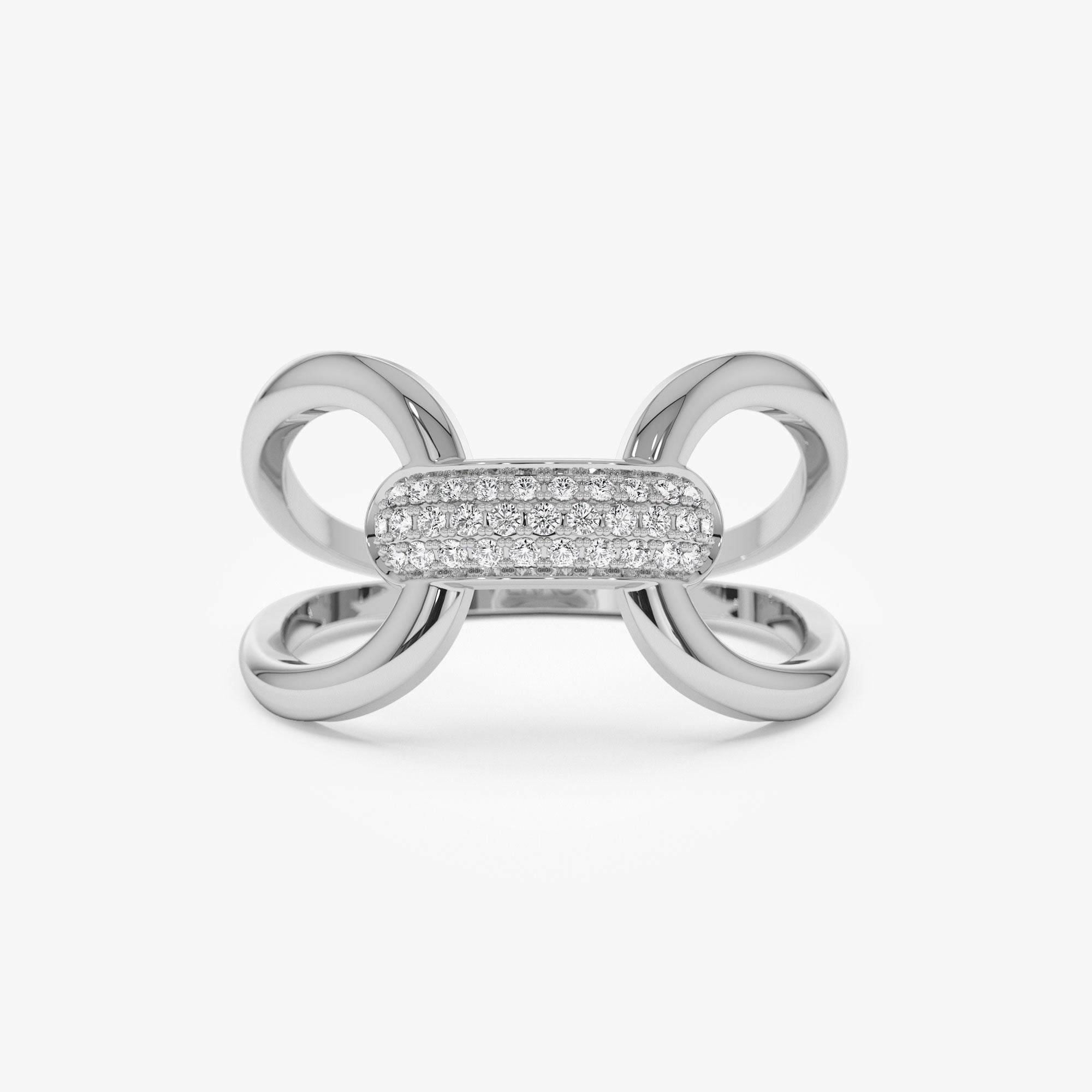 Folded Micro Pave Diamond Ring