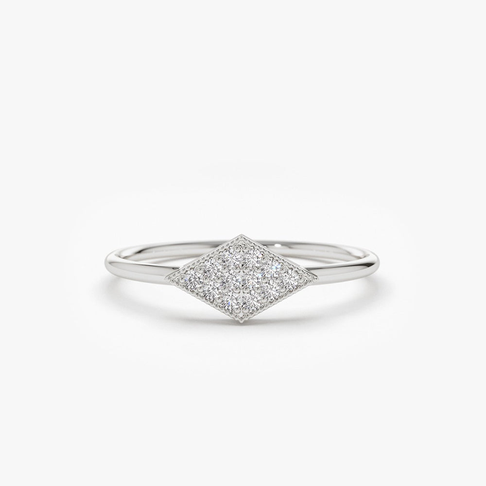 Diamond Shape Micro Pave Ring