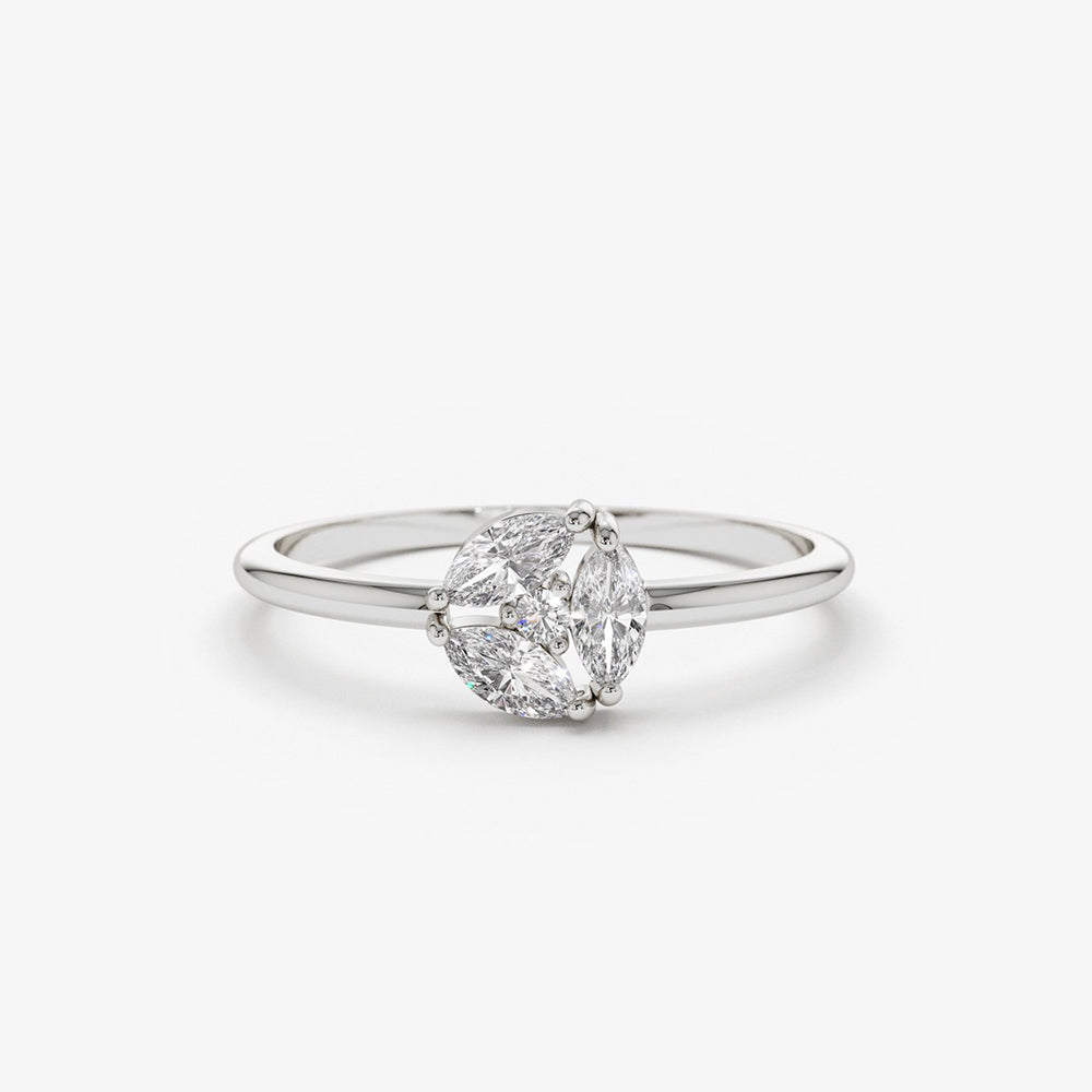 Marquise Diamond Cluster Ring