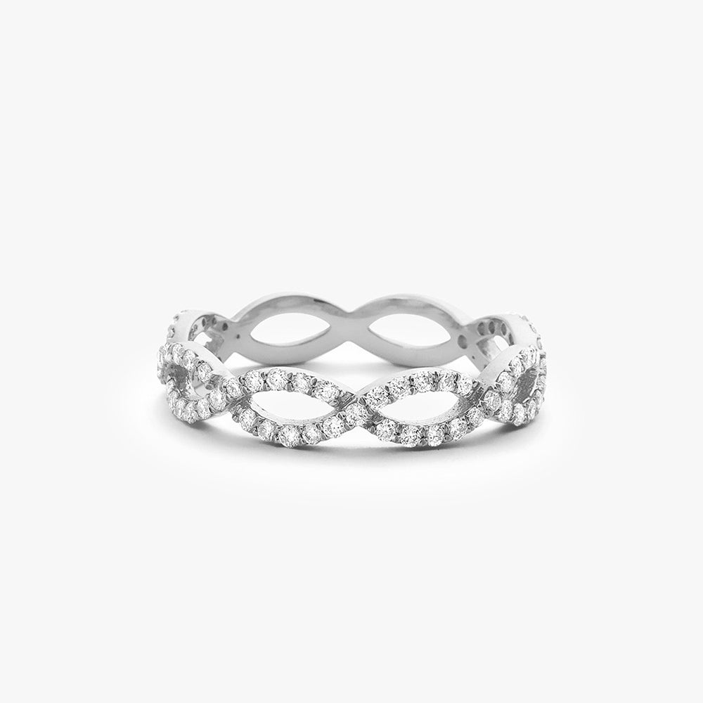 Micro Pave Set Diamond Infinity Ring