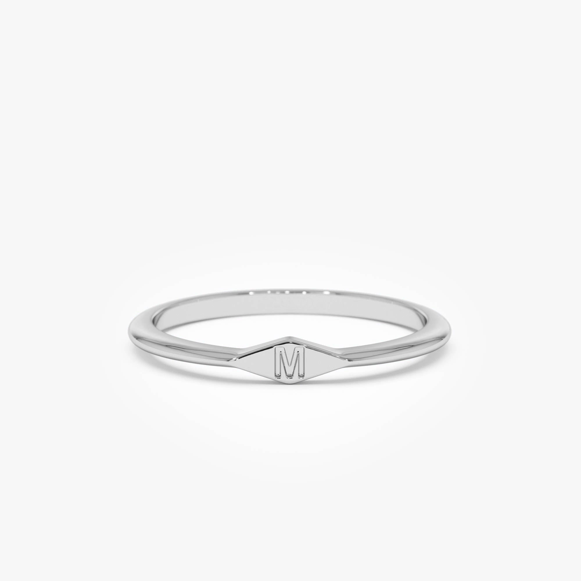 Diamond Shape Initial Ring