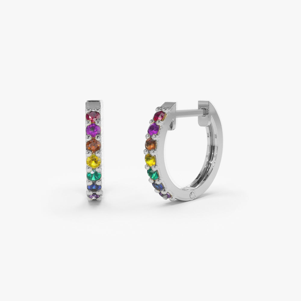 Multi Color Huggie Hoop Earrings
